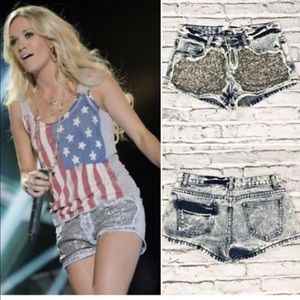 Gypsy junkies silver sequin shorts, worn once.